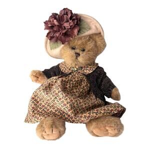 Bearington Collection TEDDY BEAR 14” Autumn Fall Floral Dress Sweater Hat Plush